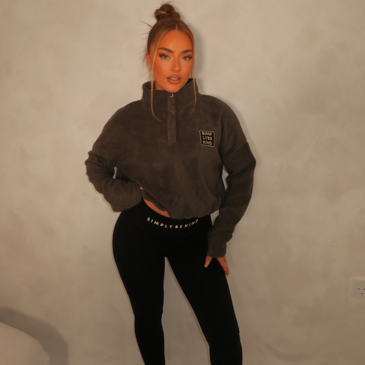 OLIVE QUIET STRENGTH CROPPED FLEECE
