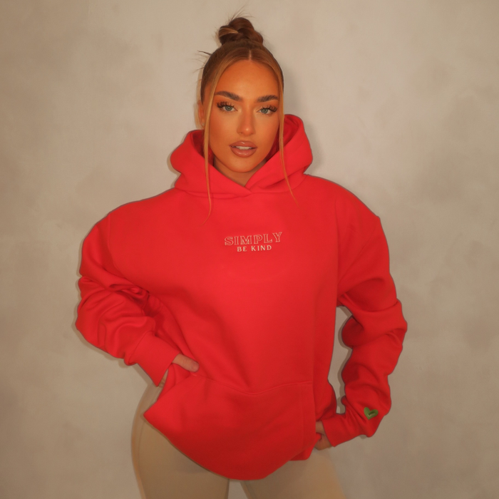 CRIMSON GLOW STATEMENT HOODIE