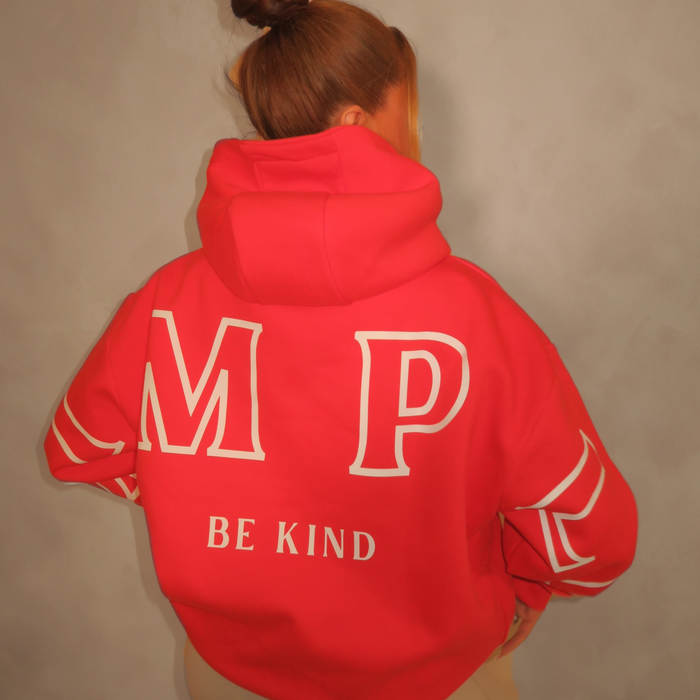 CRIMSON GLOW STATEMENT HOODIE